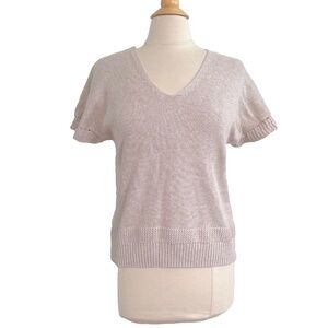 NEW Joie Cotton Tan/Oatmeal/Camel/Beige Pullover Womens Short SleeveSweater XS